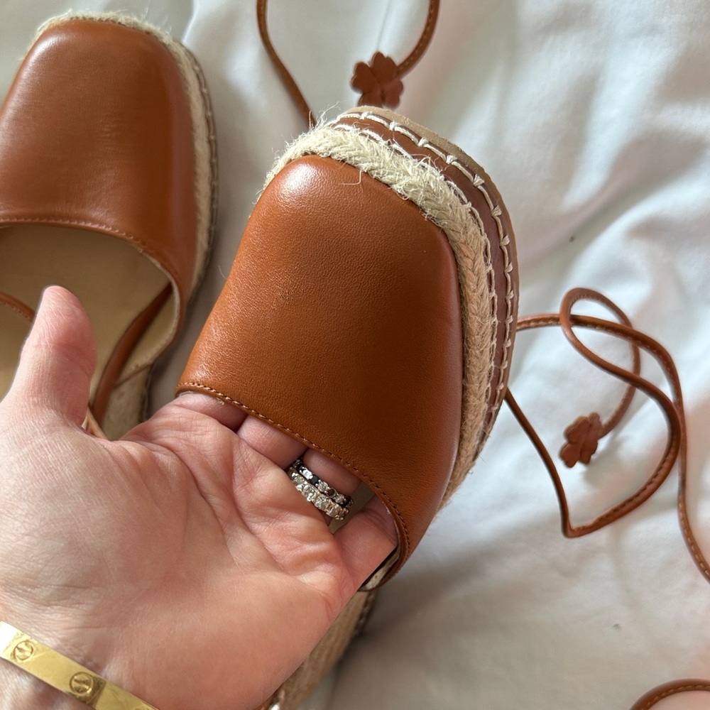 Dark Tan Espadrille Wedge Sandals - Castaner 35 EXCELLENT condition - Picture 10 of 15